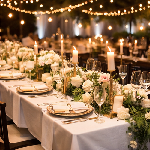 Mesa decorada del banquete