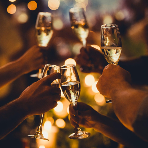 Brindis con champagne